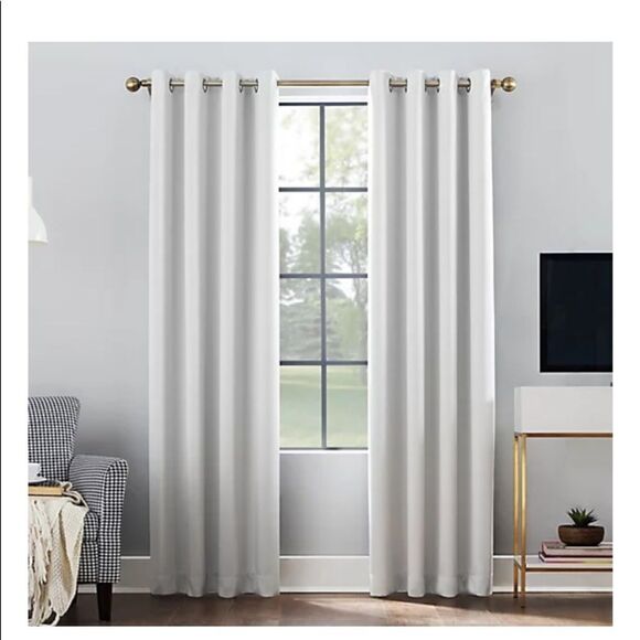 Sun Zero Theater 100% Blackout Grommet Curtain Single Panel, 52" x 120" Pearl - Picture 1 of 8